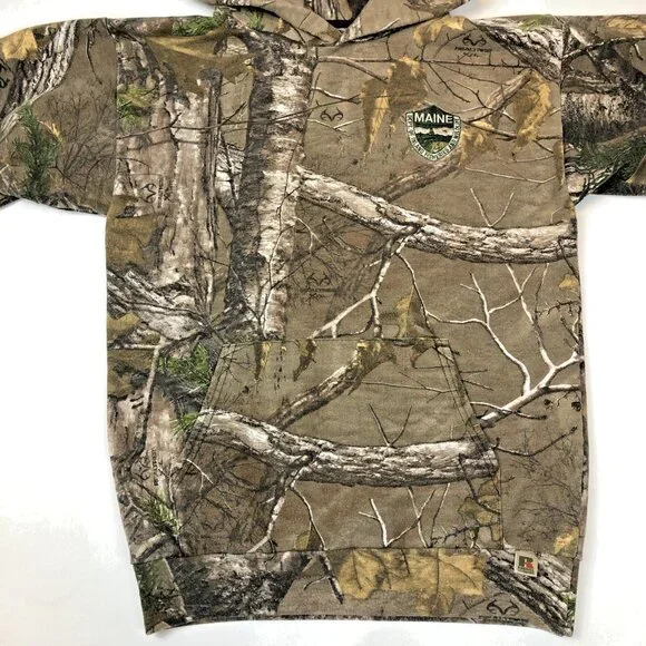 Maine Dept Inland Fisheries & Hunting Russell Realtree Camo Hoodie Size Small - Picture 2 of 8